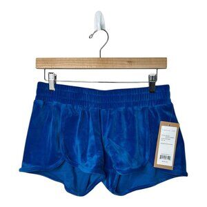 Niyama Sol Sapphire Blue Velour Snuggle Loungewear Shorts Womens Size Medium NWT